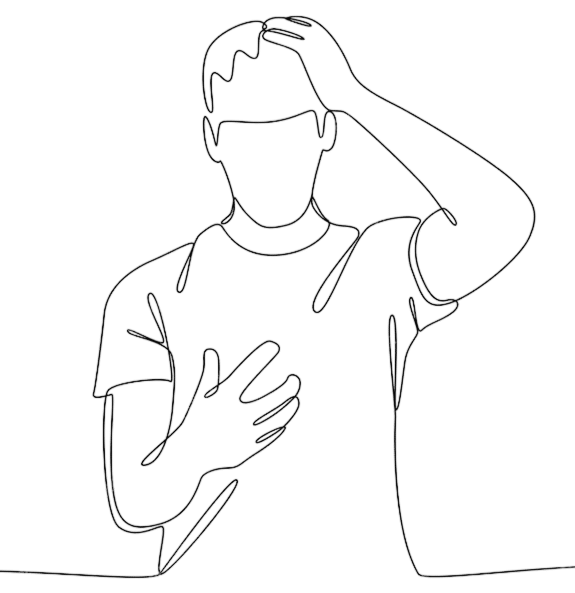 health anxiety line art