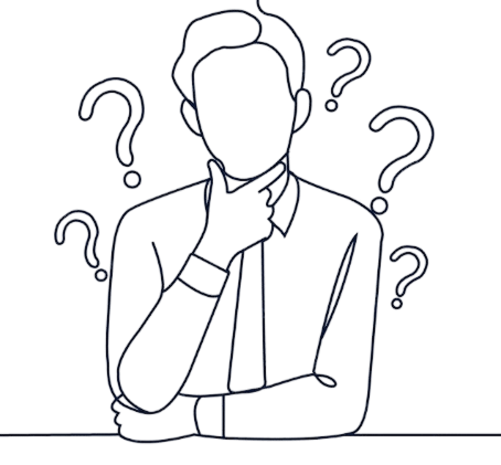 man thinking line art