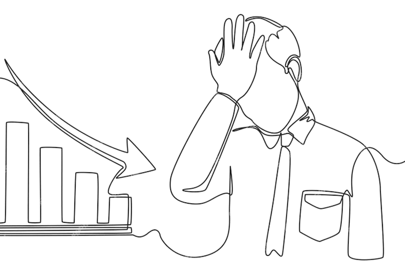 performance anxiety line art